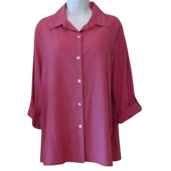 Blair 100 % silk button down shirt. Size L. - Picture 1 of 6